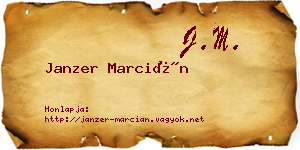 Janzer Marcián névjegykártya